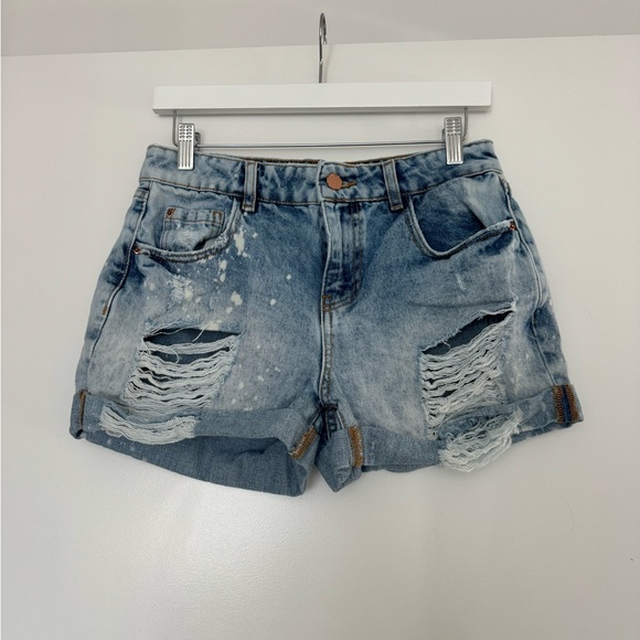 Zara 1975 Denim Distressed Shorts - Picture 3 of 4